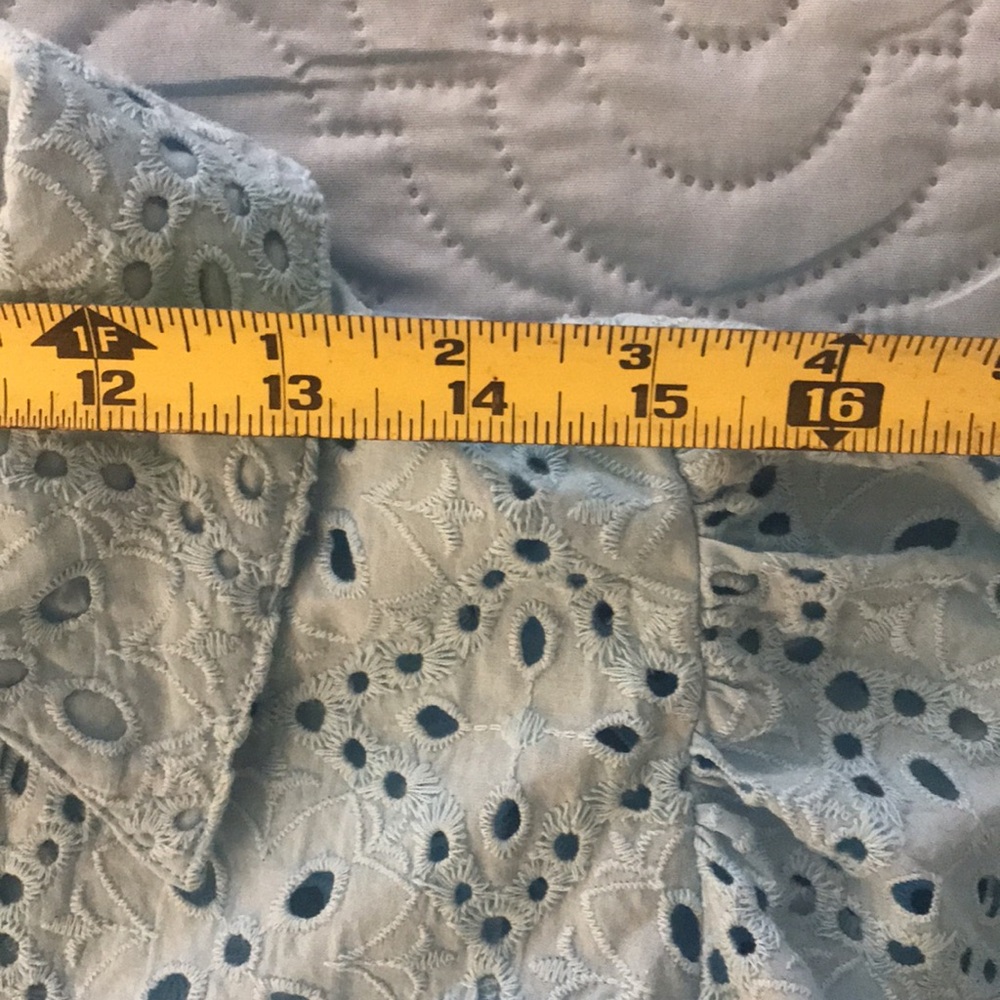 On 34th Blue Cool Eyelet Blouse Top Spring Plus Size Curve Loving Size… - Picture 12 of 15